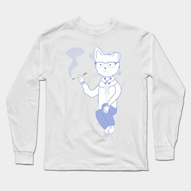 A simple man: cat Long Sleeve T-Shirt by ricescript